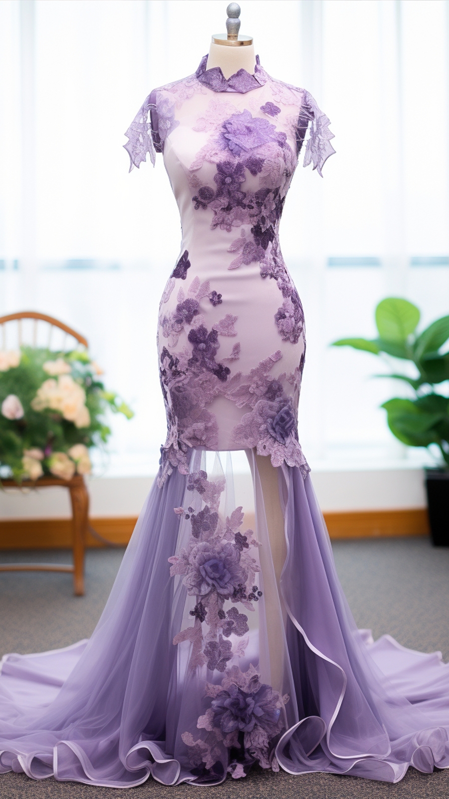 Lace Mermaid Qipao